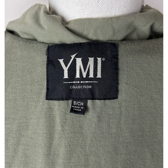 YMI Collection Removable Hood Full Zip pockets Cargo Vest Jacket Sz S Army Green - Picture 7 of 9